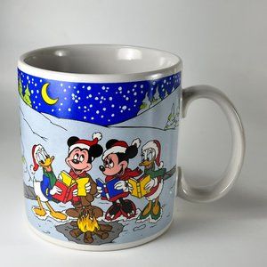 Vtg Christmas Holiday Coffee Cup Mug Walt Disney Mickey Minnie 80s Applause